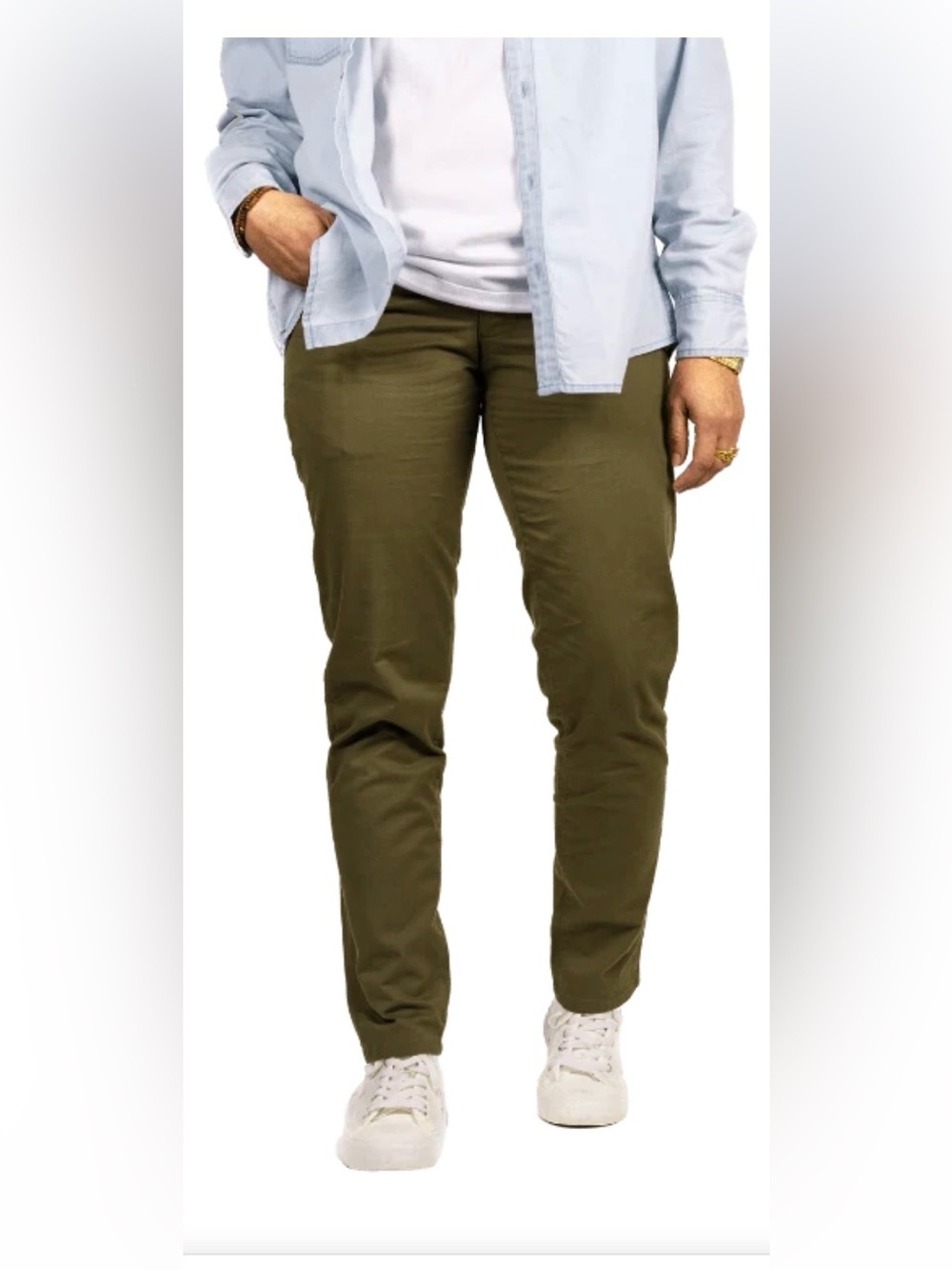 Dapper Boi Masculine Slim Chinos Pants in Olive